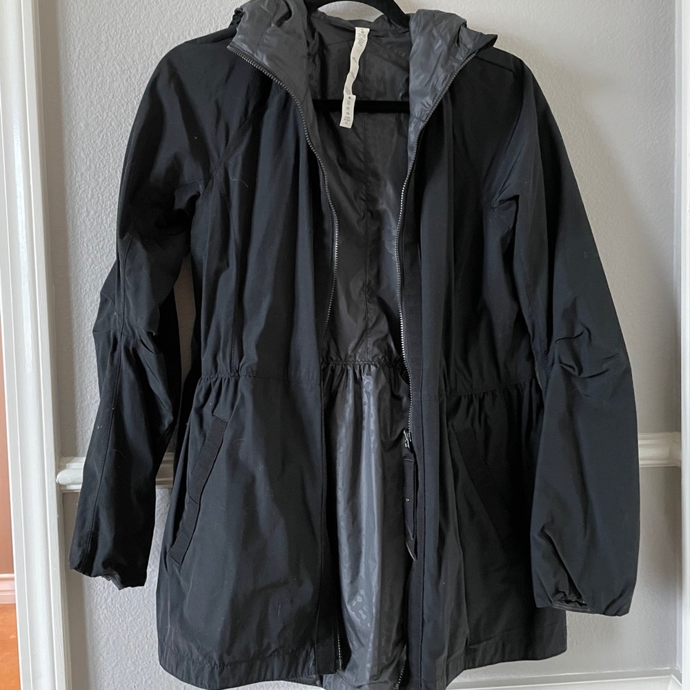 Black rain jacket